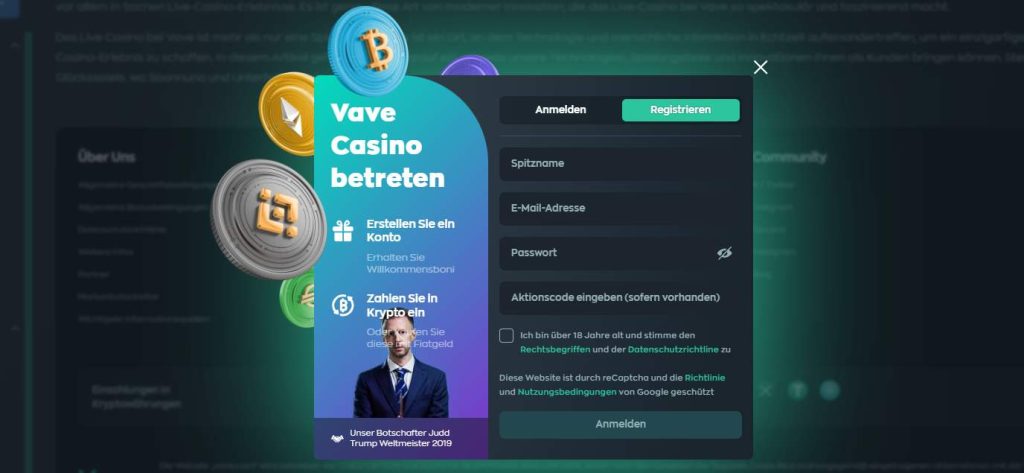 Vave Casino Login