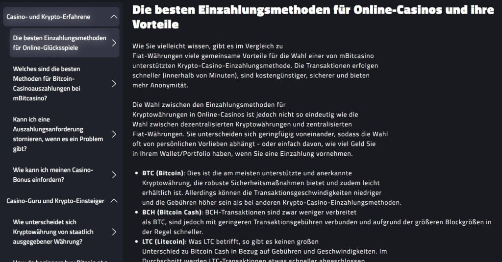 mBit casino häufig gestellte fragen.