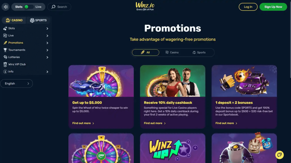 lisensoitu Winz Casino liittymisbonus kampanja